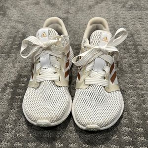 Adidas White and Gold Sneakers